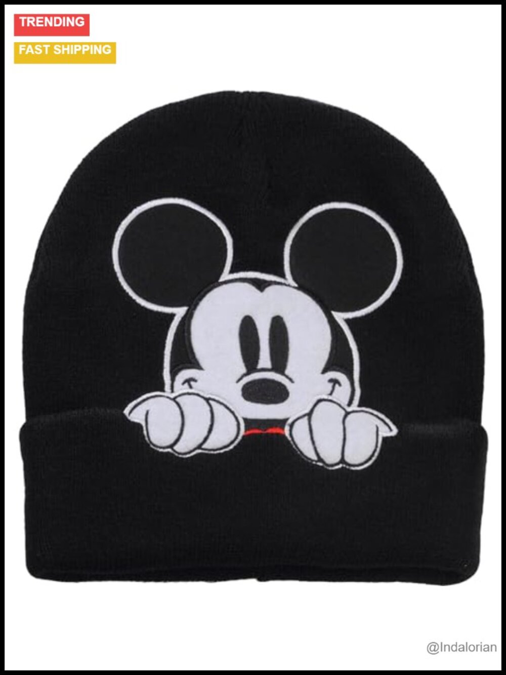Disney Mickey Mouse Cuffed Beanie Hat 100% Acrylic Knitted Stocking Cap